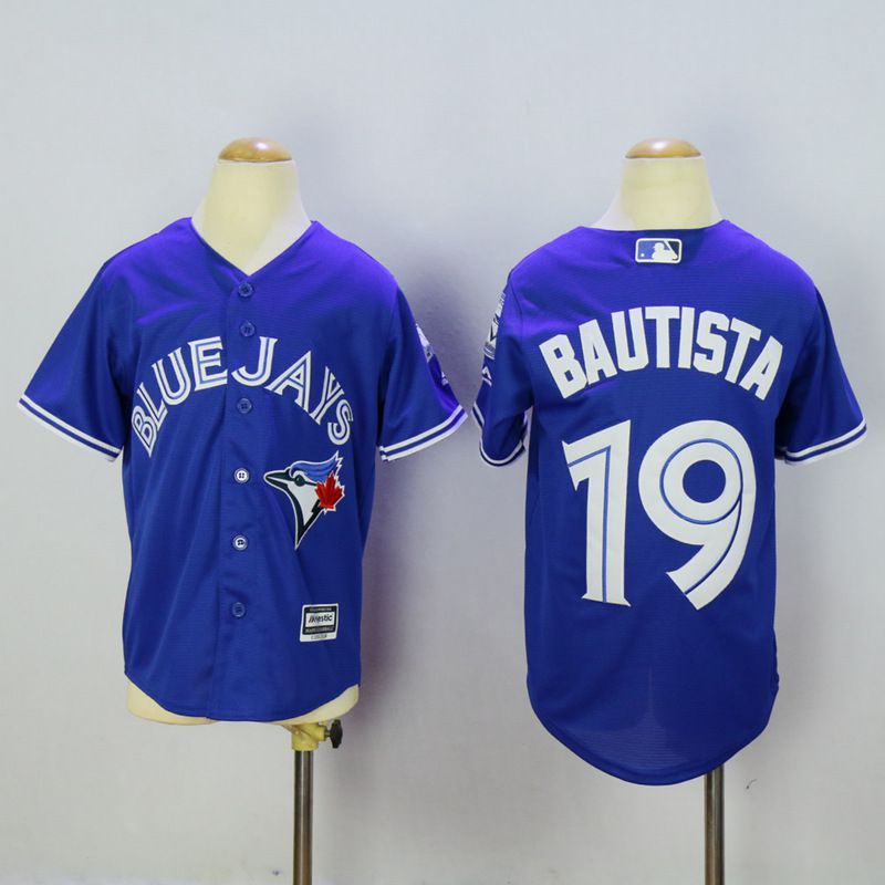 Youth Toronto Blue Jays 19 Bautista Blue MLB Jerseys